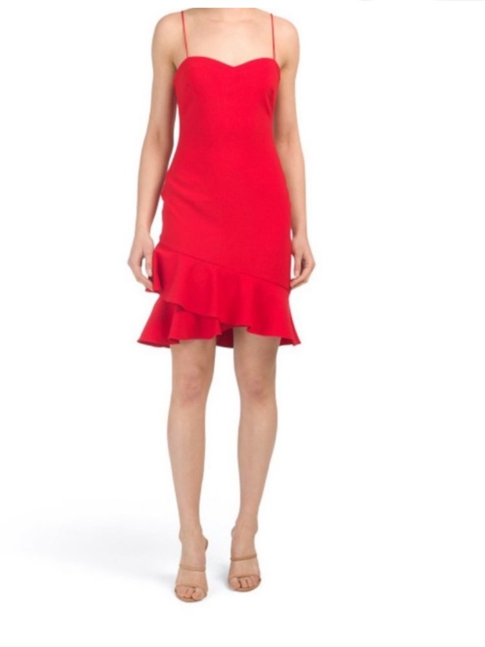 Revolve Likely Red Spaghetti-Strap Ruffle-Hem Mini Dress - Picture 2 of 6